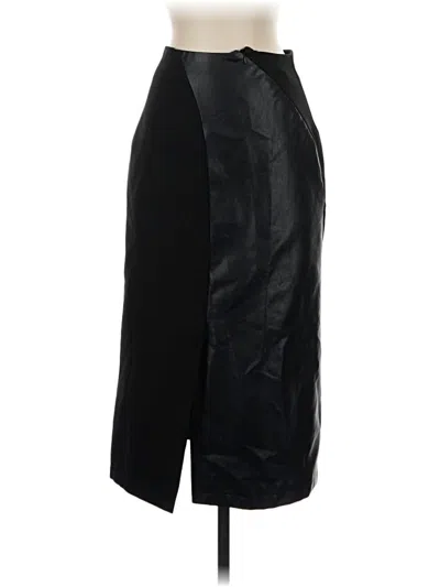 Pre-owned Motf Faux Leather Skirt In Black