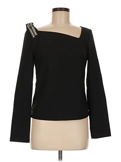 Pre-owned Motf Long Sleeve Top Black One Shoulder Neckline Tops