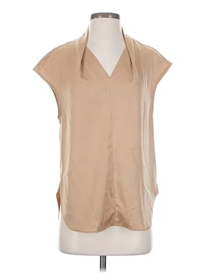 Pre-owned Motf Short Sleeve Blouse In Tan