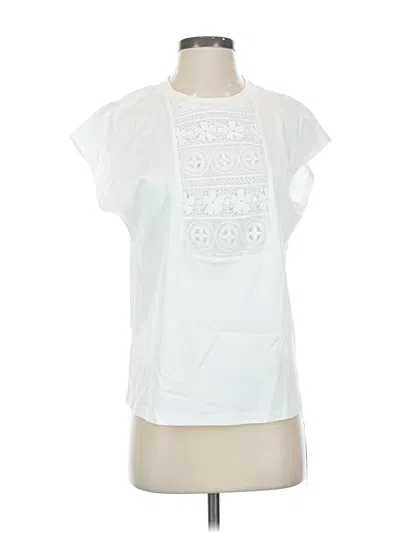 Pre-owned Motf Short Sleeve Top White High Neck Tops