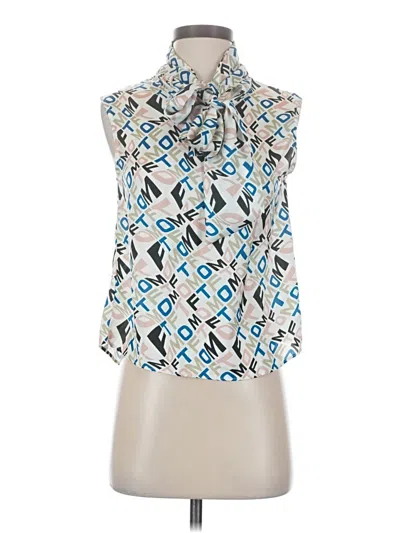 Pre-owned Motf Sleeveless Blouse In Blue