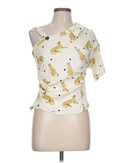 Pre-owned Motf Sleeveless Blouse In Ivory
