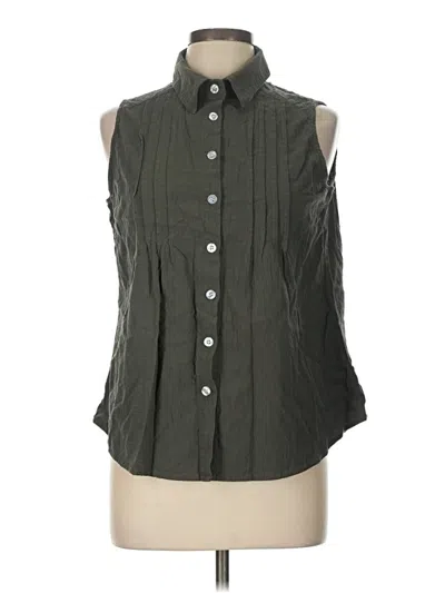 Pre-owned Motf Sleeveless Button Down Shirt In Green