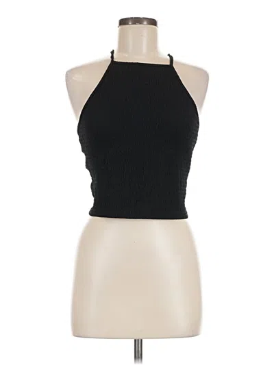 Pre-owned Motf Sleeveless Top Black Halter Neckline Tops