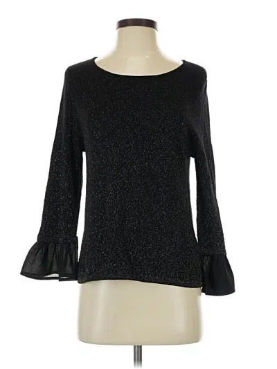 Pre-owned Moth 3/4 Sleeve Top Black Boatneck Tops