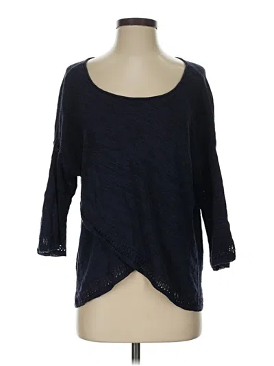 Pre-owned Moth 3/4 Sleeve Top Black Scoop Neck Tops