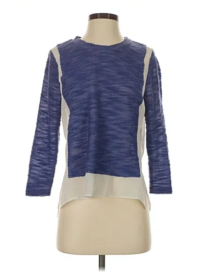 Pre-owned Moth 3/4 Sleeve Top Blue Boatneck Tops