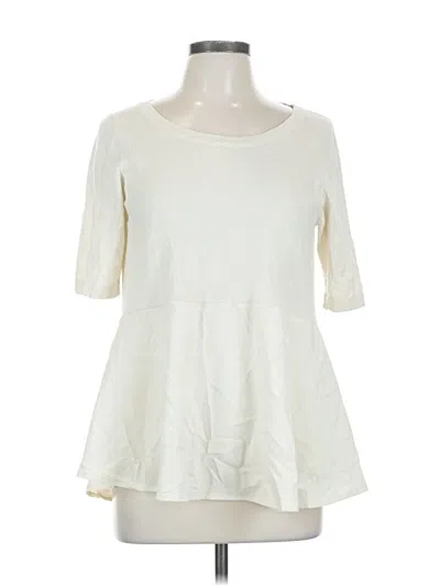 Pre-owned Moth 3/4 Sleeve Top Ivory Scoop Neck Tops In White