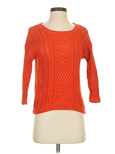 Pre-owned Moth 3/4 Sleeve Top Orange Boatneck Tops