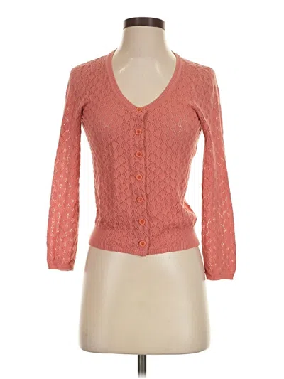 Pre-owned Moth 3/4 Sleeve Top Orange Sweetheart Neckline Tops