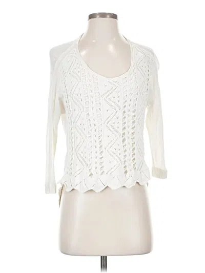 Pre-owned Moth 3/4 Sleeve Top White Sweetheart Neckline Tops