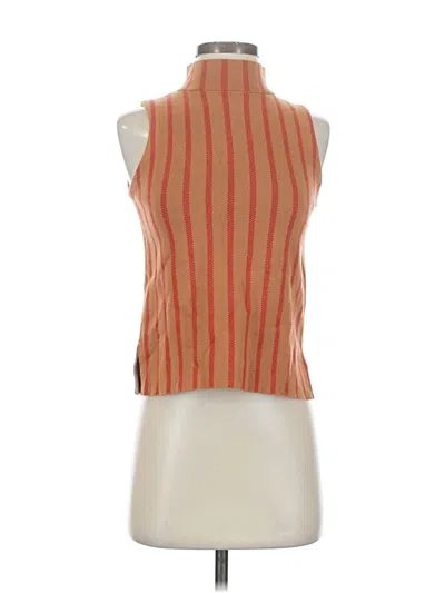 Pre-owned Moth By Anthropologie Sleeveless Top Orange Halter Neckline Tops