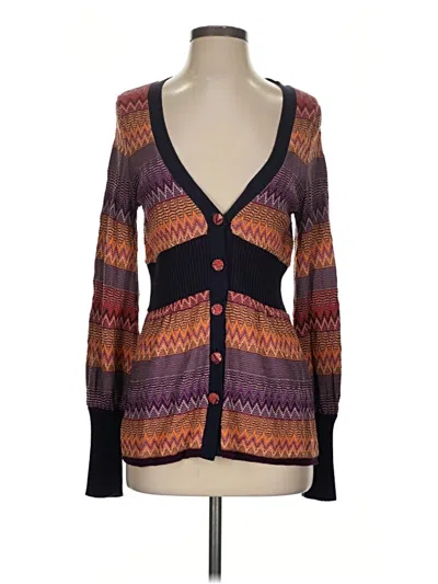 Pre-owned Moth Cardigan Sweater In Purple