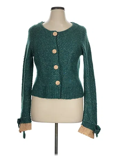 Pre-owned Moth Cardigan Sweater In Teal
