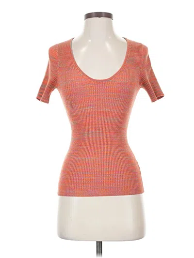 Pre-owned Moth Short Sleeve Top Orange Scoop Neck Tops