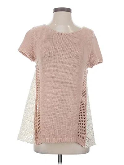 Pre-owned Moth Short Sleeve Top Pink Crew Neck Tops