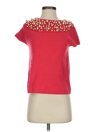 Pre-owned Moth Short Sleeve Top Red One Shoulder Neckline Tops