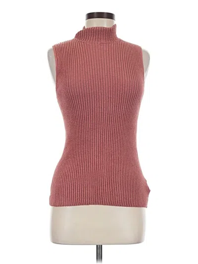 Pre-owned Moth Sleeveless Top Burgundy Turtleneck Tops