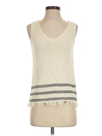Pre-owned Moth Sleeveless Top Ivory V-neck Tops