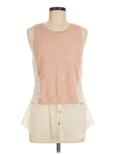 Pre-owned Moth Sleeveless Top Orange Halter Neckline Tops