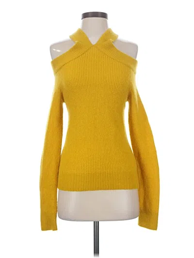 Pre-owned Moth Sleeveless Top Yellow Cold Shoulder Neckline Tops