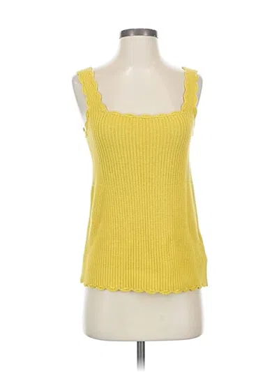 Pre-owned Moth Sleeveless Top Yellow Sweetheart Neckline Tops