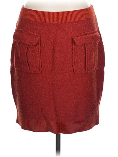 Pre-owned Moth Wool Skirt In Burgundy