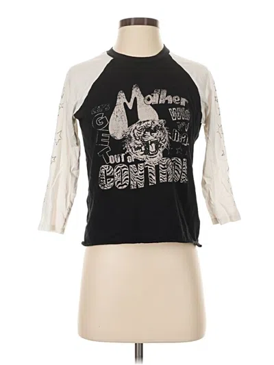 Pre-owned Mother 3/4 Sleeve Top Black Crew Neck Tops