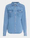 Mother All My Exes Denim Button Down Shirt In Playing For Keeps