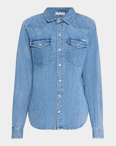 Mother All My Exes Denim Button Down Shirt In Playing For Keeps