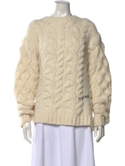 Pre-owned Mother Alpaca Crew Neck Sweater In Neutral