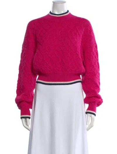 Pre-owned Mother Alpaca Crew Neck Sweater In Pink
