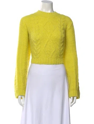 Pre-owned Mother Alpaca Crew Neck Sweater In Yellow
