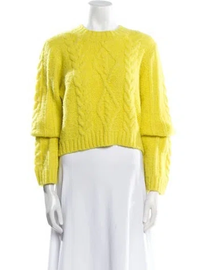 Pre-owned Mother Alpaca Crew Neck Sweater In Yellow