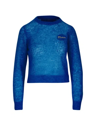 Mother Alpaca Crewneck Sweater In Blue