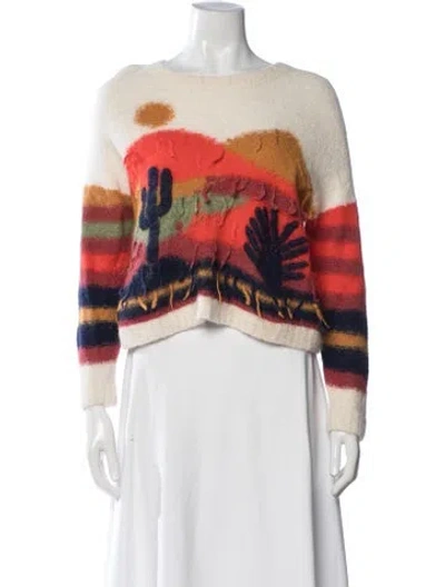 Pre-owned Mother Alpaca Graphic Print Sweater In Multicolor