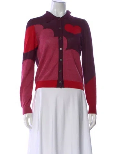 Pre-owned Mother Alpaca Graphic Print Sweater In Pink