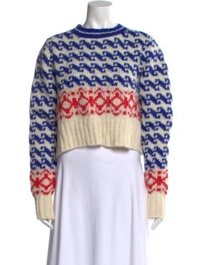 Pre-owned Mother Alpaca Patterned Sweater In Blue