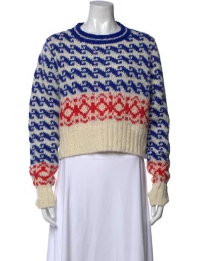 Pre-owned Mother Alpaca Patterned Sweater In Blue