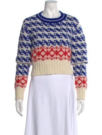 Pre-owned Mother Alpaca Patterned Sweater In Blue