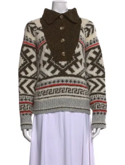 Pre-owned Mother Alpaca Patterned Sweater In Neutral