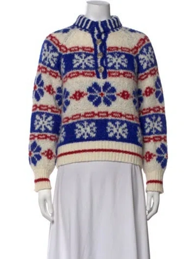 Pre-owned Mother Alpaca Patterned Sweater In Neutrals