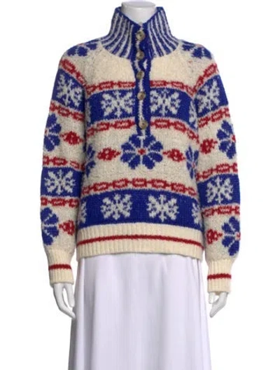 Pre-owned Mother Alpaca Patterned Sweater W/ Tags In Neutral