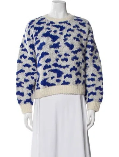 Pre-owned Mother Alpaca Printed Sweater In Blue