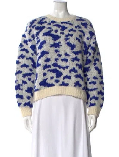 Pre-owned Mother Alpaca Printed Sweater In Blue