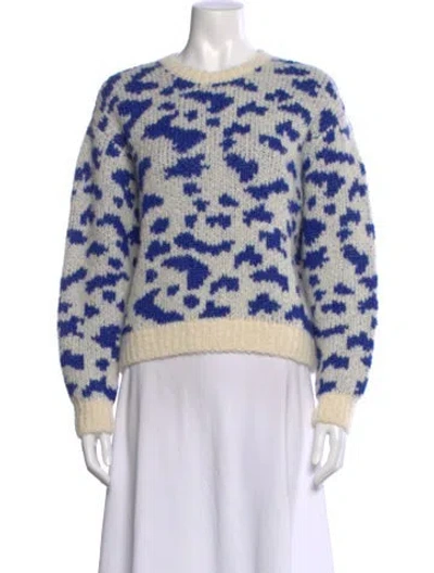 Pre-owned Mother Alpaca Printed Sweater In Blue