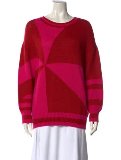 Pre-owned Mother Alpaca Printed Sweater In Red
