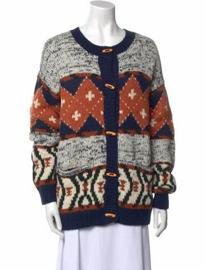Pre-owned Mother Alpaca Printed Sweater In White