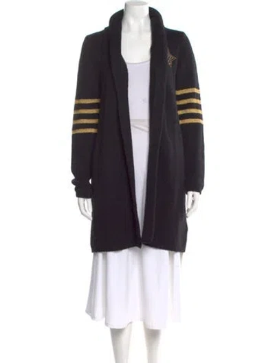 Pre-owned Mother Alpaca Striped Sweater In Black