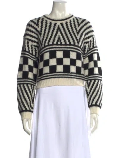 Pre-owned Mother Alpaca Striped Sweater In Black